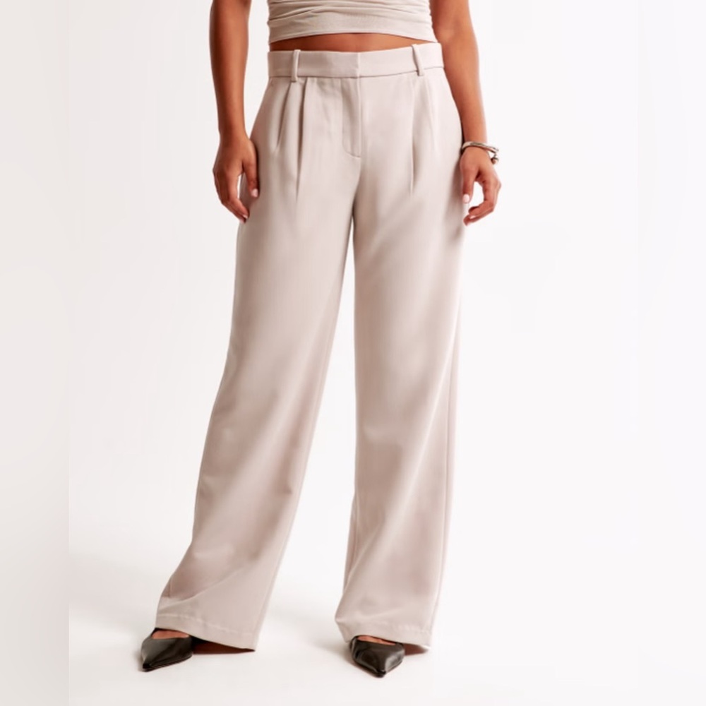 Abercrombie & Fitch Sloane Tailored Wide Leg Pants High Rise Trouser Long NWT